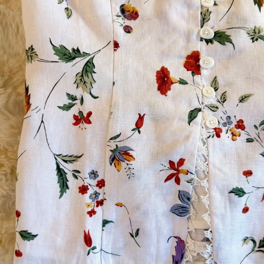 Reformation Viola Linen Top In Corsini, brand new, never worn, no flaws. - Picture 5 of 9